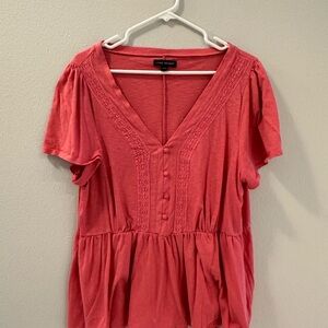 Lane Bryant Coral V-Neck Blouse